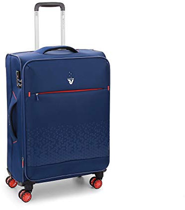 RONCATO Crosslite Mittelgroßer Koffer 65 cm Erweiterbar - Blau
