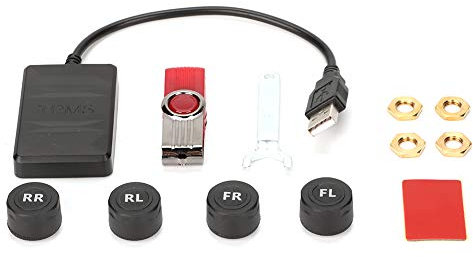 Reifendruckkontrolle, USB TPMS, Qiilu TPMS-Empfänger, Reifendruckkontrollsystem Auto USB Reifendruckkontrollsystem TPMS-Überwachungsalarm mit externem Sensor für Android-Navigation