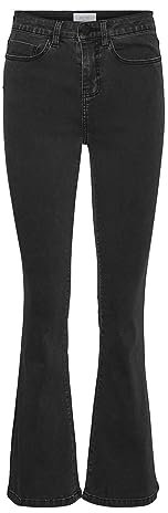 Noisy May Sallie High Waist Flare Jeans Donna Jeans Grigio Scuro W27L30