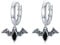 Fledermaus Creolen Ohrringe 925 Sterling Silber Schwarz Klappcreolen Ohrringe Fledermaus Ohrhänger Kleine Creolen für Damen Herren Mutter Tochter
