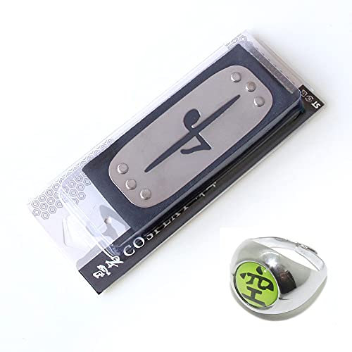 Vophifo Ninja Stirnband Ring von Akatsuki Cosplay (Stirnband und Fingerring von Orochimaru)