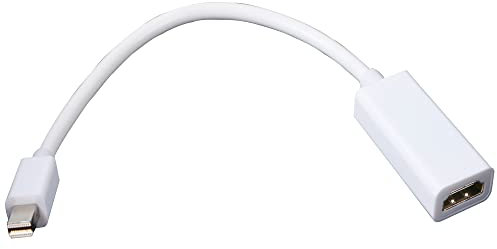 QIANRENON Mini DisplayPort auf HDMI Adapter 4K Mini DP Stecker auf HDMI Buchse HD Kabel für TB, Mainstream-Betriebssysteme, Monitor, Projektor usw. Weiß