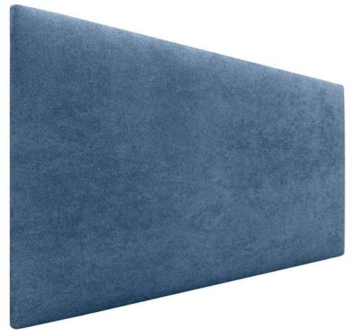 DHOME Kopfteil aus Kunstleder oder Stoff AQUALINE - Glatt Mit Beinen, Gepolstert, Luxusbett (Stoff Blau, 90cm für Betten 70/80/90)