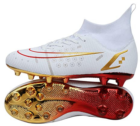 Scarpe da Calcio Scarpe da Calcio per Ragazzi con Suole Dorate Scarpe da Calcio per Studenti Scarpe da Allenamento per Erba Scarpe da Calcio All'aperto