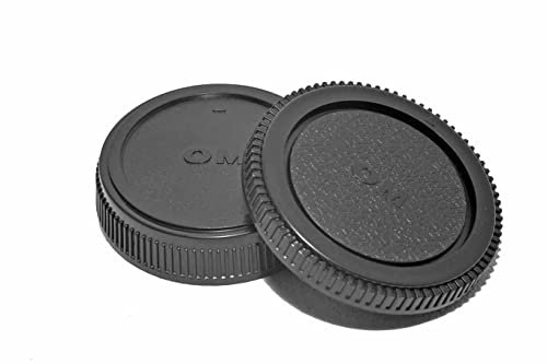 Kood Set Body Cap & Camera Rear Len Cover for Olympus OM-1, OM-2, OM-3, OM-4, OM-10, OM-20, OM-30, OM-40, OM-G cameras