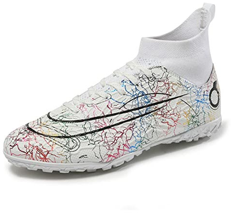 WEJIESS Fußballschuhe Herren Anti-Rutsch-Spikes Fußballschuhe Professionelle Spikes Fußballspiel Schuhe Jungen Fußballschuhe Schnürsenkel Training Sportschuhe
