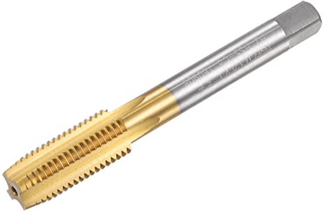sourcing map Gewindebohrer M12 x 1,5mm Rohrgewindeschneider M35 HSS Einschnittgewindebohrer Linksgewinde Titanbeschichtung Maschinengewindebohrer für Elektrisch Bohrer Fräser Industrie