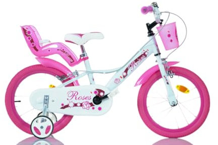 SCH Bicyclette Roses vélo Enfant Fille, Blanche, 16