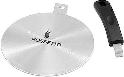 ROSSETTO Adaptateur Induction Disque pour plaque à induction Diffuseur de Chaleur avec poignée détachable pour cafetière en Acier Inoxydable (20cm)