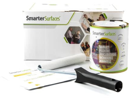 Smarter Surfaces Floor Projector Screen Paint (4.5m²) Standard 4K HD Projections | Projectable Floor Paint For Events, Retail Outlets, Exhibitors | Wipeable or Washable (Gain Value 1.23)