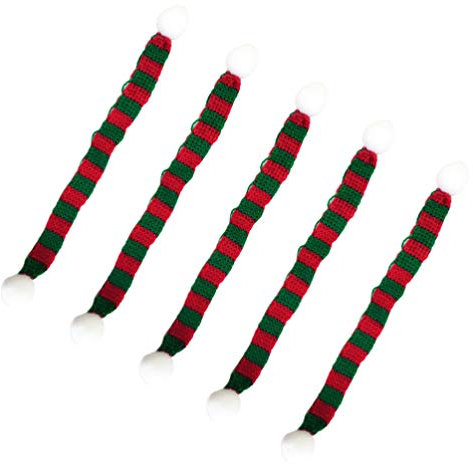 Happyyami Weihnachtsdeko 5 Stücke Mini Weihnachtsschal Weihnachtspuppe Schal Rot Grün Weinflasche Weihnachtsweinflasche Weihnachtsparty Ornament Hause Dekoration (1X23 cm)