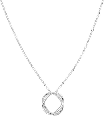 Treuheld® Silberne 925 Sterling Silber Halskette mit Ring-Anhänger