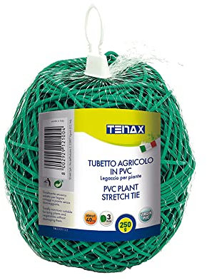 TENAX Tubetto Agricolo Verde 250g Diametro 3mm, Legatura in PVC per Piante, ortaggi e Fiori, Lunghezza Circa 40 m