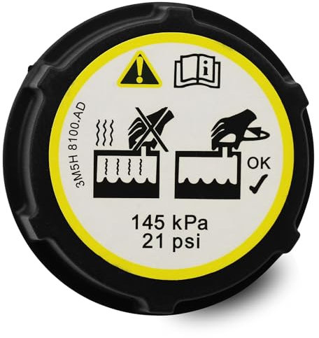 AUTOZOCO Tapón del Depósito de Líquido Refrigerante,Tapón del Depósito de Anticongelante, Tapón Líquido Refrigerante, Compatible con Ford, OEN 3M5H-8100-AD