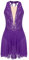 Oyolan Vestito da donna Pattinaggio Artistico Body Ginnastica Danza Strass senza maniche Tenuta Performance S-XXL, A viola., S