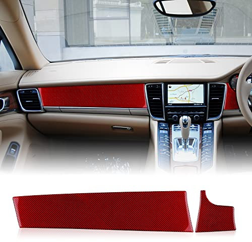 für Porsche Panamera 2010–2016, Echt-Carbon-Faser-Zubehör, selbstklebend, Auto-Zentralsteuerung, Armaturenbrett, Co-Pilot, Abdeckung, Aufkleber, Autoteile, Dekoration, Innenausstattung, Geschenk (r