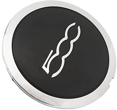 1Pc Coprimozzo Ruota Centrale Resistente Al Calore 68078419AC Sostituzione per 2012-2022 (Cerchio bianco lettera bianca)