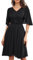 GRACE KARIN Damen Abendkleid Chiffon Luftig Leicht Sommerkleid V-Ausschnitt Elegant Blumenspitzen Cocktailkleid mit Fledermaus Schwarz 44