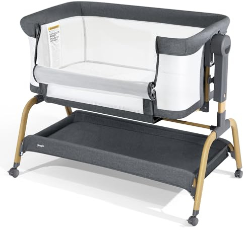 Jimglo 3-in-1 Baby Bassinet, Bedside Sleeper & Rocking Bassinet, Full Mesh