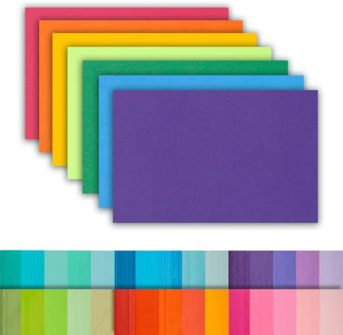 Karteikarten, 140 Stück, 5x8 Zoll (12,7 cm x 20,3 cm), Lernkarten,180 g/m² Starkem Papier, 7 Farben Bunte Lernkarten für Schule, Studium und Arbeit