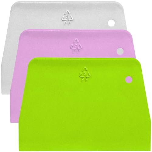 SURDOCA Spatola Pizza Tarocco per Impasti - 3 PCS DURE Plastica PP priva di BPA Tagliapasta, Spigolo Vivo & Angoli Taglierino per Pane, Anti Scivolo Raschietto Taglia Impasto Pizza Pasta Fresca
