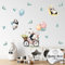 Baby Boo! Wandtattoo Kinderzimmer, Panda Bär mit Luftballon Fahrrad und Mond, Kinderzimmer Deko, Babyzimmer Deko, Wandsticker Kinderzimmer, Wandaufkleber Kinderzimmer, PVC, Wanddeko (90 x 30 cm)