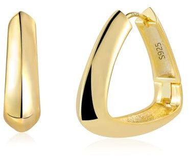 ALEXCRAFT Pendientes Mujer Triangulo Pendientes Aro Mujer Oro Pendientes Triangulo Dorado