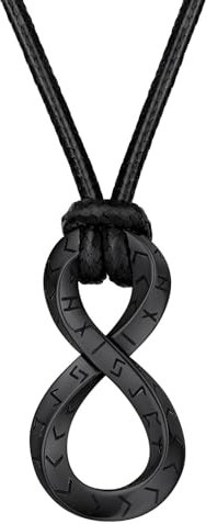 FaithHeart Wikinger Rune Anhänger für Herren Damen, Infinity Unendlichkeit Schmuck mit Rune Symbol, Wikinger Amulett mit Geschenkbox für Weihnachten Geburtstag