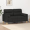 Cozynest 2-Sitzer-Sofa mit Zierkissen Schwarz 120 cm Stoff Liegesofa für Wohnzimmer, Polstersofa Sessel Relaxsofa Loungesofa Relaxcouch