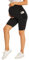DDOBB Damen Umstandsleggings mit Taschen High Waist Umstandshose Blickdichte Schwangerschaftsleggings Weich Elastisch Umstandsmode Zuhause Yoga Sport(Schwarz Shorts, XXL)
