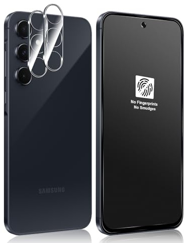 Funrae Couverture Complète Verre Trempé Mat pour Samsung Galaxy A55 5G et Caméra Arrière Protecteur [2+2 Pièces], Anti-Reflet, Anti-Traces de Doigts, 9H Dureté Matt Protection écran