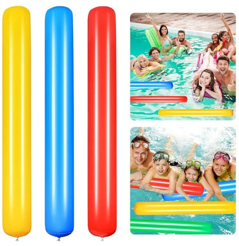 Nouille de piscine, longue bouée gonflable, jouet de flottaison creux, multicolore, barre de natation durable, pour enfants et adultes