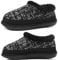 KuaiLu Zapatillas Casa Mujer Memoria cómoda zapatillas de punto de espuma de algodón térmica forrada piel peluche para mujeres calzado doméstico de invierno ortopedia Fascitis plantar Negro 38-39