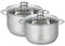 ELO 9802150 Faitout inox à induction, Faitout inox 20 cm, Marmite en inox de 24 cm, Faitout avec couvercle en verre, Acier inoxydable, Verre, 20 et 24 cm