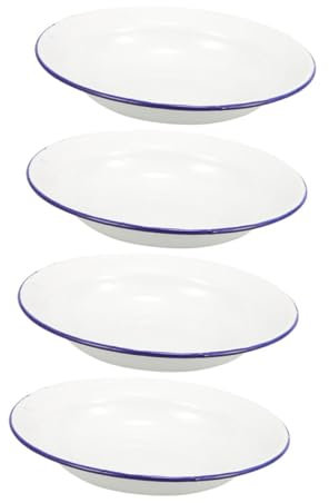 Mikinona 5stücke Emaille-Teller Obstteller Gemüseteller Wiederverwendbarer Teller Für Zuhause Küche Küchenbedarf