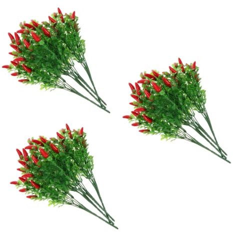 NESTINGHO 12 STK Künstlicher Pfeffer Kunstblumen für Vase künstliches Grün gefälschter Gemüsestrauß heim kunstpflanze kunstplflanze gefälschter Chili-Strauß künstlicher Chili-Strauß Plastik