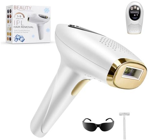 IPL Geräte Haarentfernung Laser mit 3 Erweiterte Funktionen-HR/SC/RA und 9 Energiestufen, 999.999 Lichtimpulse Haarentfernung Laser für Männer, Frauen, Achseln, Beine, Körper