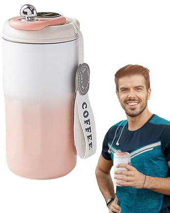 Botella de agua inteligente, control de temperatura de la botella de agua - Botella de agua con indicador de temperatura,Botella de agua con filtro incorporado con base de goma de 420 ml, termo para c