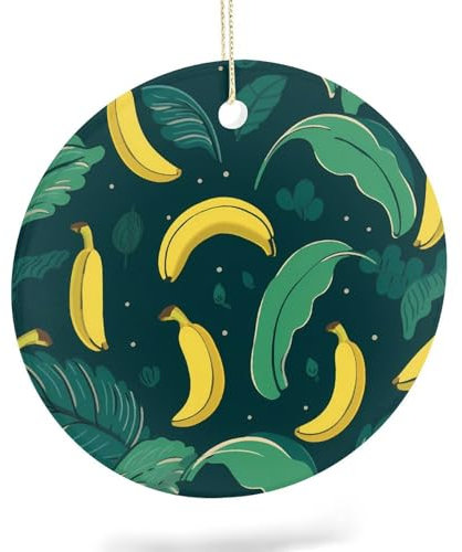Bananen-Weihnachtsschmuck, personalisierter Weihnachtsschmuck aus Keramik zum Aufhängen für Partys und Feiertage