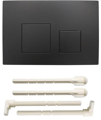 ACESOME Push Plate Toilet Cistern Replacement Parts, Flush Plate Fit for sigma01 sigma10 sigma20 sigma21 sigma30 sigma50 sigma60, ABS Dual Flush Plate Compatible with geberit with Button (Black)