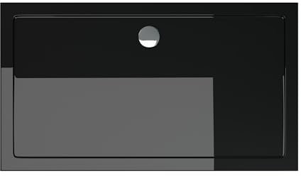 doporro Bac à Douche Antiglisse Receveur de Douche + Bonde AL01 Rectangulaire Noir Acrylique Faro2 90x160x4cm