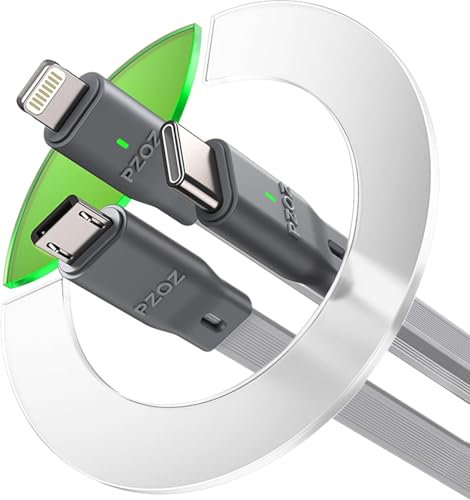 PZOZ Multi Charger Cable 3 in 1 Charger Type C Charging Cable[100W] Lightning Charger Cable [27W] Micro USB Cable [10W] for iPhone 16 15 14 iPad Pro MacBook Samsung