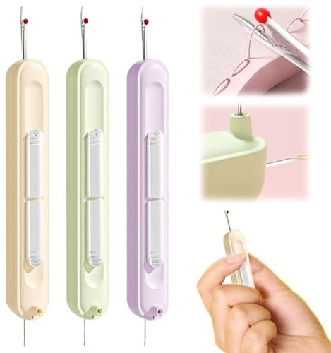 TZQFROCE 3 Stück 2 in 1 Nadeleinfädler und Nahttrenner Handmaschine Nähen Einfädler Werkzeug Einfädelhilfe für Nähmaschinen Nadel Einfädelhilfe für Nähen Basteln Nähzubehör