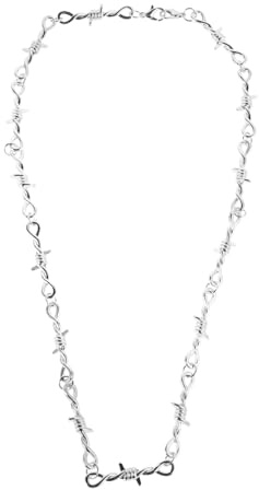 GALPADA Collana Choker Uomo Donna Stile Punk Gotico Girocollo in Lega Fili Spinati Argento, Comfort e Durabilità per Stile Hip Hop Rock