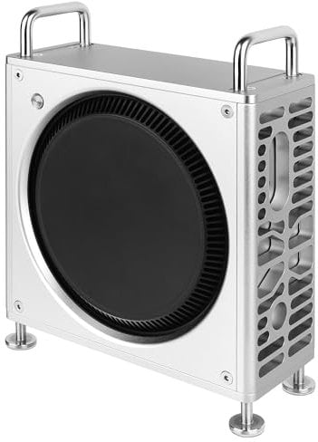 Geekria Supporto per telaio del computer, custodia in alluminio, compatibile con computer desktop Apple 2024 Mac mini, supporto da tavolo Mac mini M4/M4 Pro 2024, accessori (argento)