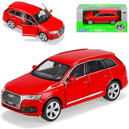 Welly A*U*D*I Q7 4M SUV Rot 2. Generation Ab 2015 ca 1/43 1/36-1/46 Modell Auto mit individiuellem Wunschkennzeichen