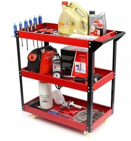 Werkstattwagen Werkzeugwagen Montagewagen Rollwagen 3 Böden aus Stahl bis 130kg