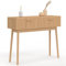 IDMarket - Console 2 tiroirs Juliette Lattes tasseau Bois Coloris chêne