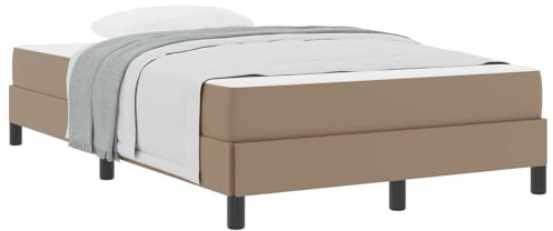 vidaXL Bettrahmen mit Matratze Cappuccino 120 x 200 cm Stoff