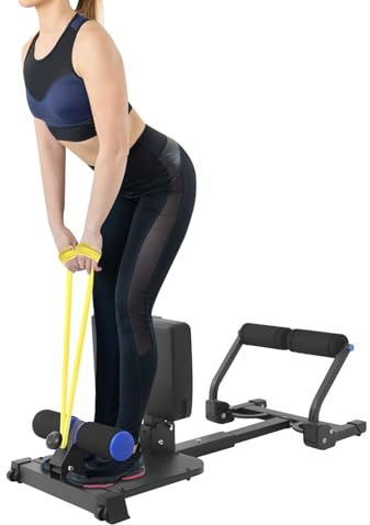 Squat Kniebeugentrainer – Verstellbare Beinmaschine für Bauch, Po & Oberschenkel – Multifunktions-Bank mit Anti-Rutsch Design, bis 120 kg – Klappbar & Kompakt (Schwarz)